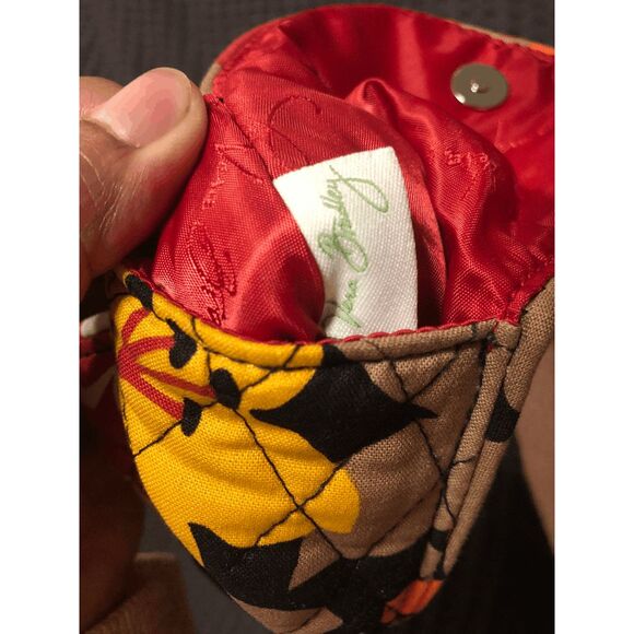 VERA BRADLEY CROSSBODY Bittersweet  CELL PHONE BAG SILVERTONE & FABRIC CHAIN RET - Picture 5 of 13